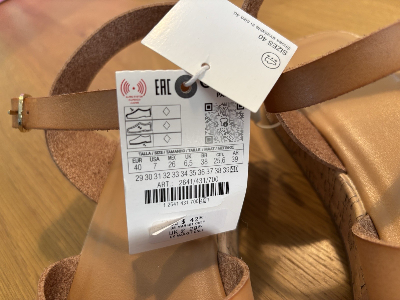 Zara Platform Sandals Strappy Leather Tan Size 40 EUR 7 US – NEW See Description