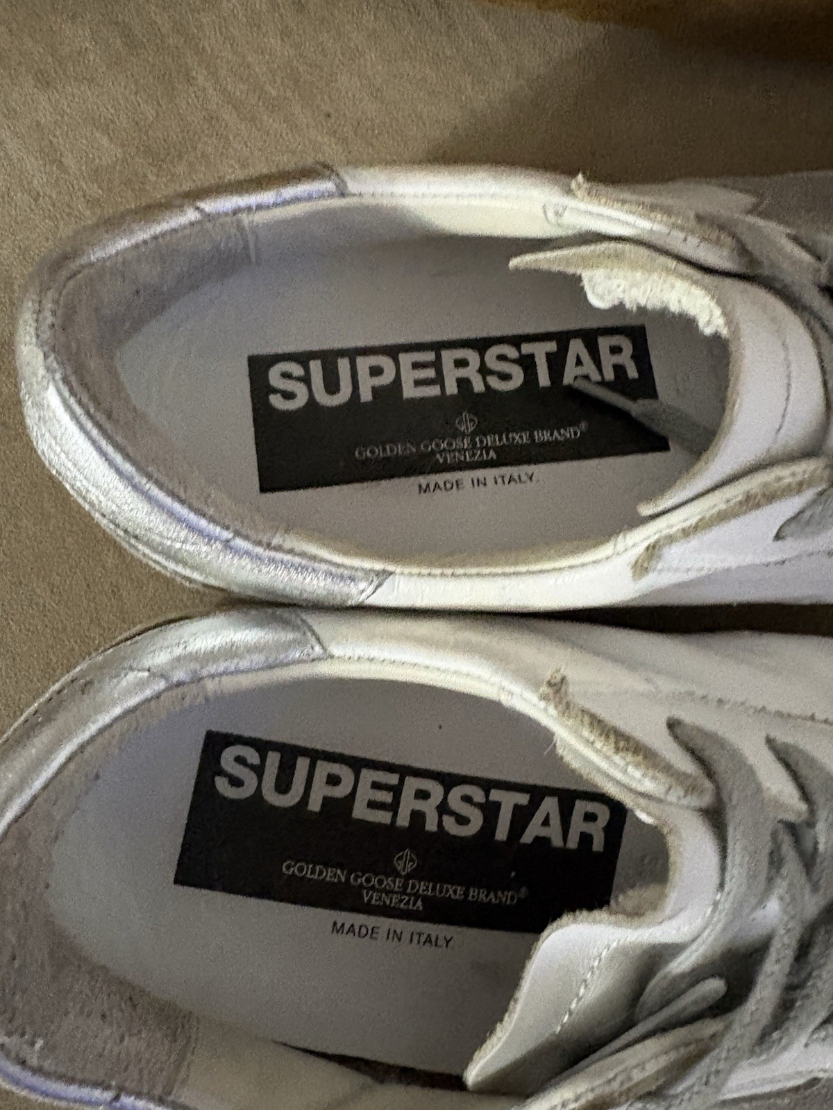 Golden Goose SuperStar Leather Sneaker White/Silver EU 36 Made in Italy