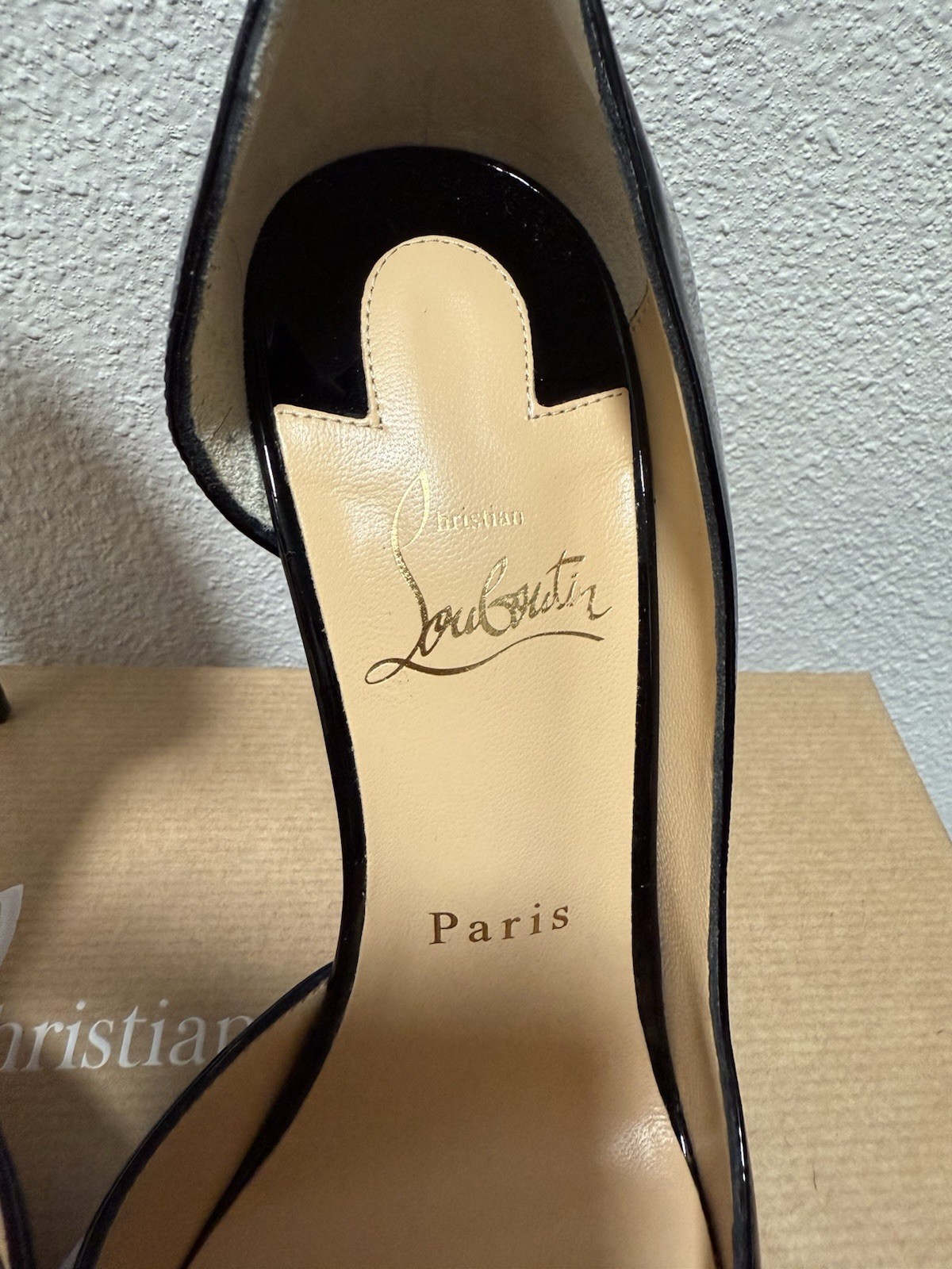 New Christian Louboutin Iriza 100 Patent Leather Pumps Black EU 38 US 8