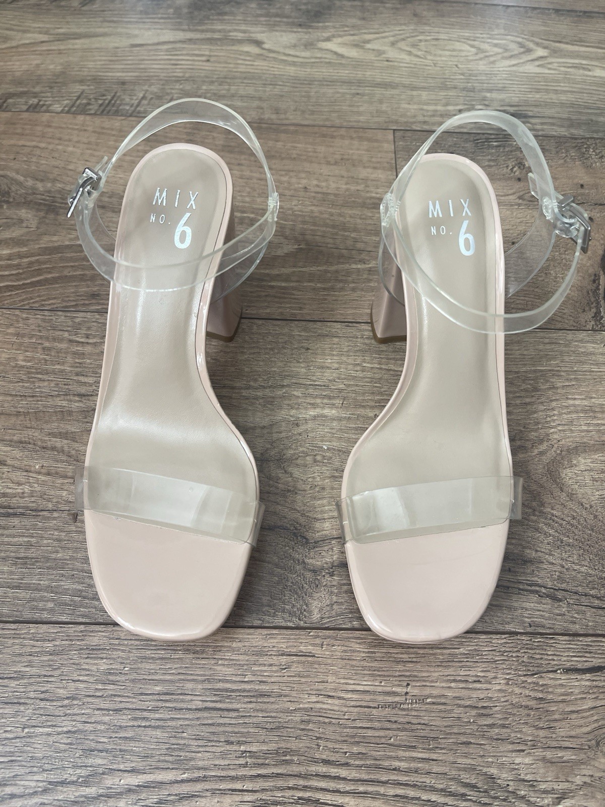 Mix No. 6 High Heel Dressy Faux Leather Nude Clear Women’s Size 8 M