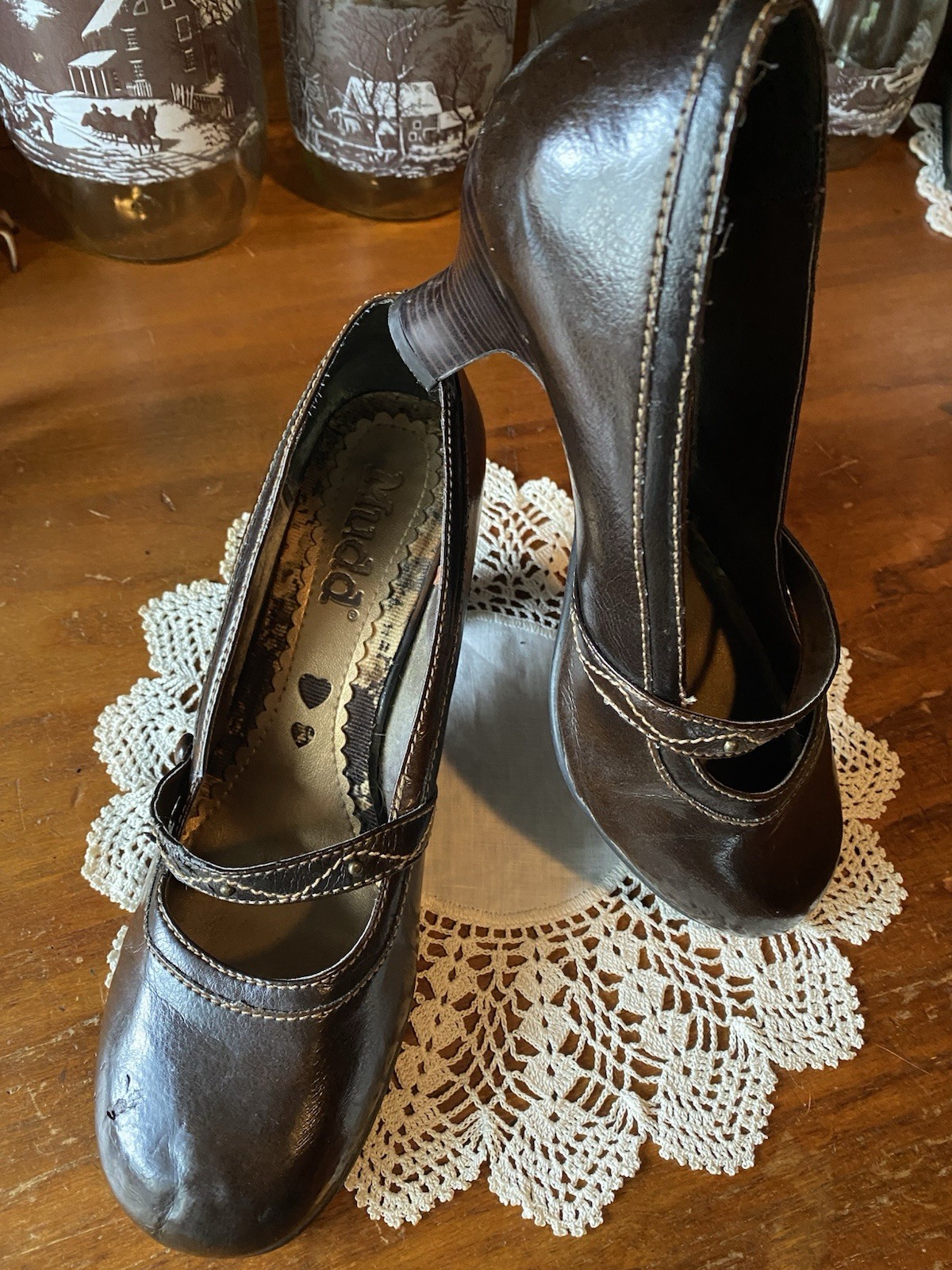 VTG Adrian MUDD Mary Jane Brown Slip On High Heel Pumps 2.5” Women’s 10M READ