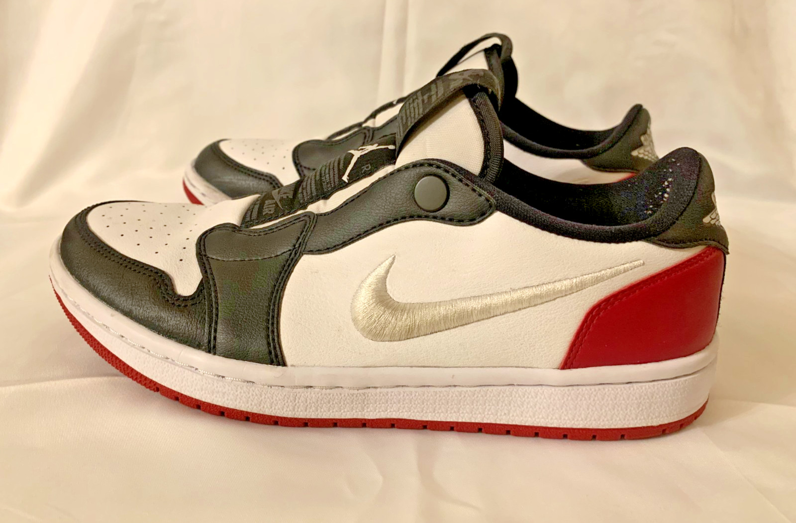 Air Jordan 1 Slip Low Black Toe, US 8 Women, Good Condition.
