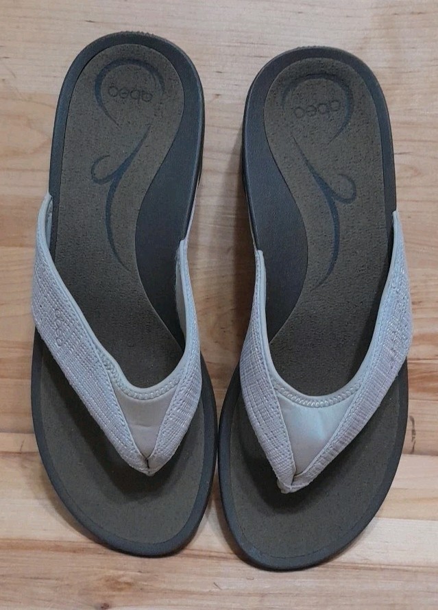 NEW! ABEO BIO SYSTEM BALBOA Sandals Walnut Leather Thong Flip-Flop Orthotic 11-N