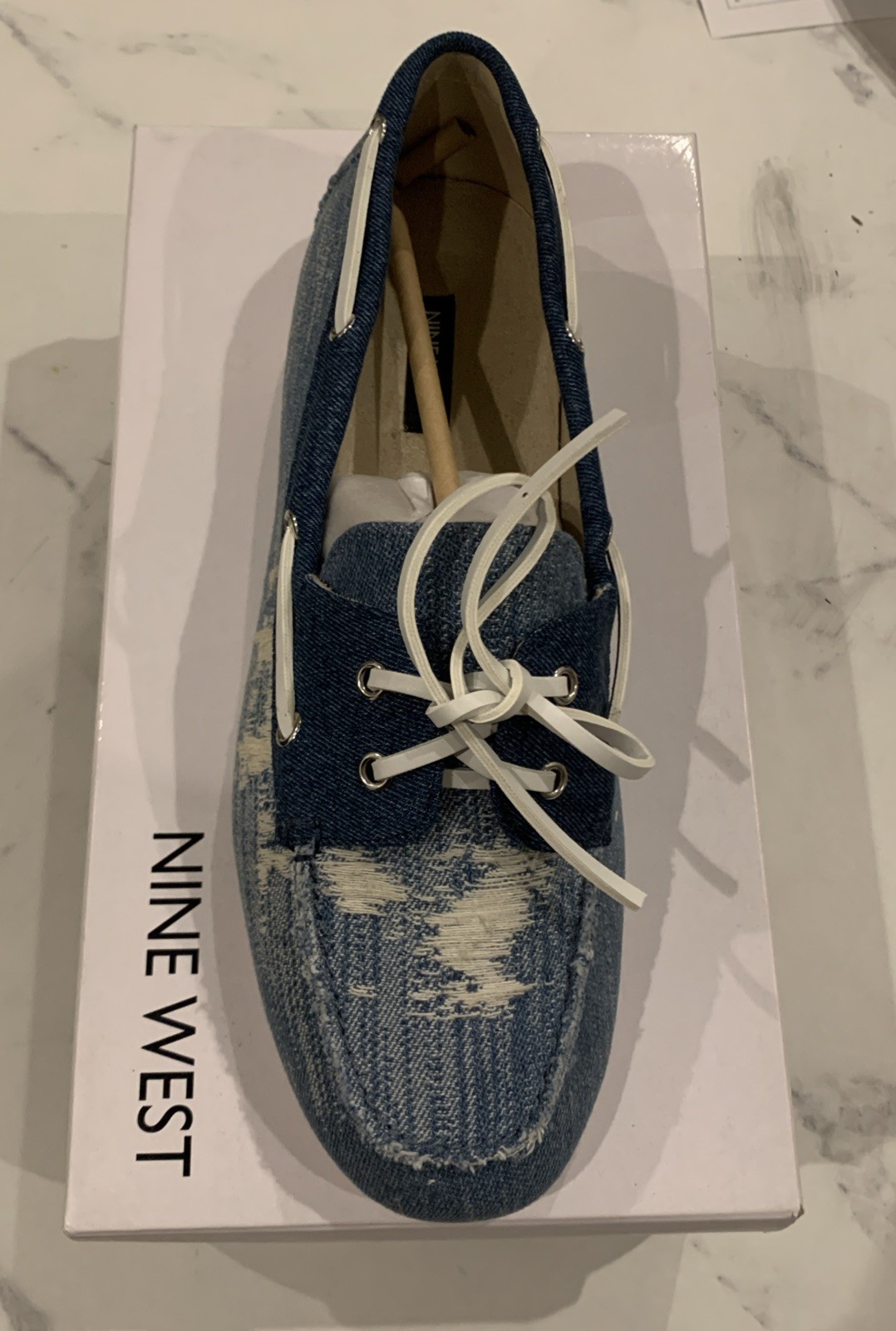 Woman’s Flats Nine West Yacht Loafer Medium Blue 420 Size 8.5M Free Shipping