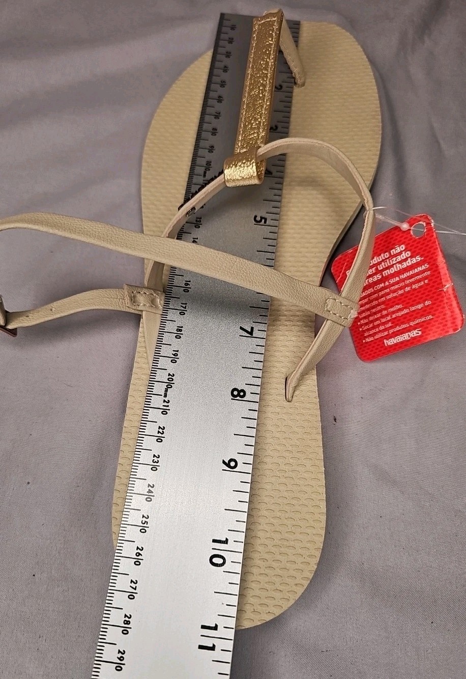 Havaianas You Rio Womens Flip Flop Buckle Ankle Gold Flat Sandals Size USA 12.5