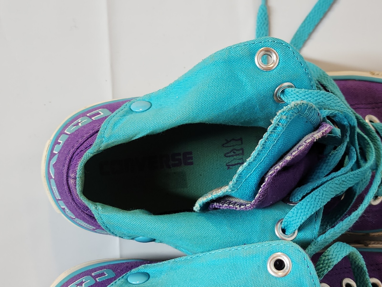 Converse All Star Snap Low Top Size 9.5 Teal and Purple (men’s size 7.5)