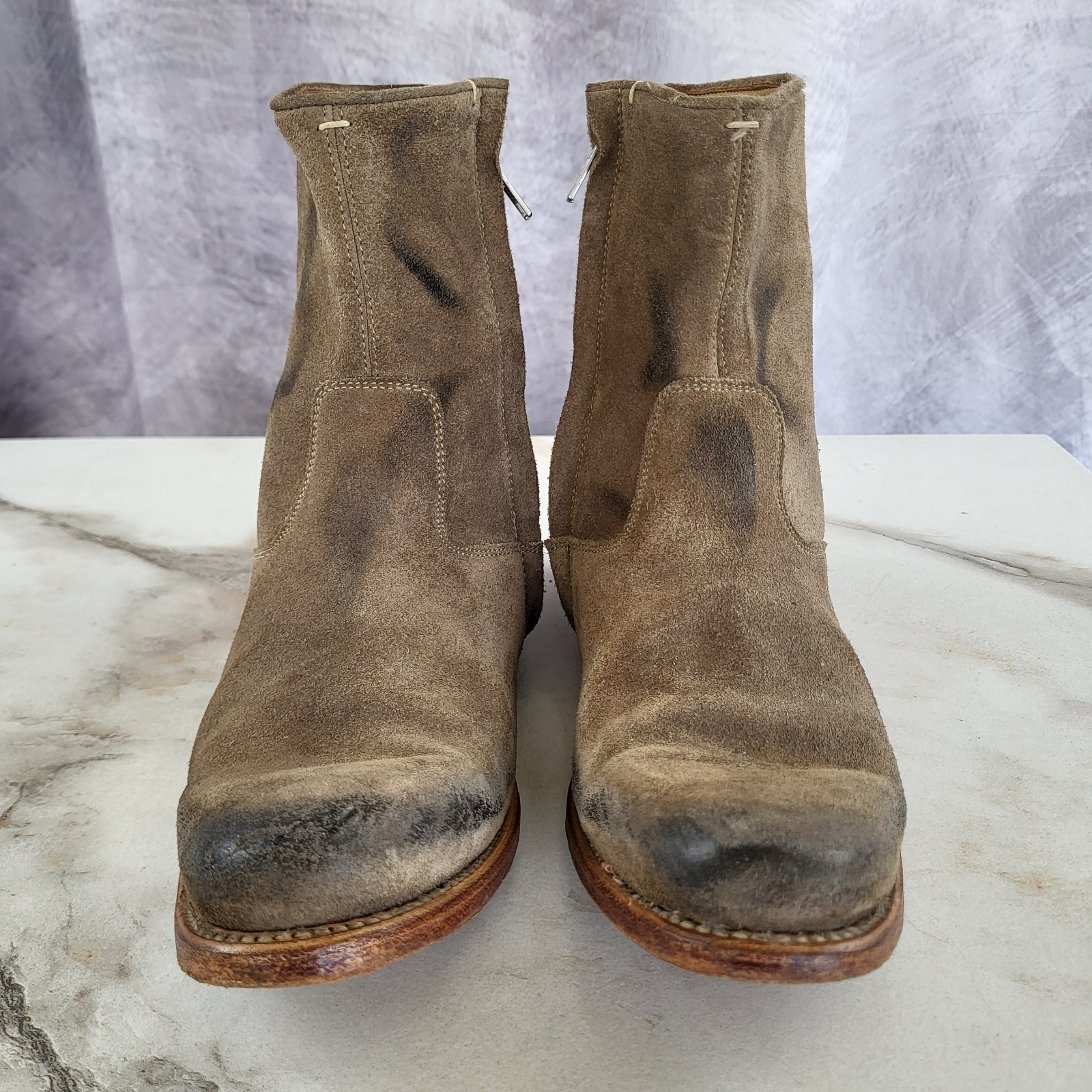 N.D.C Tusitania Hand Made Suede Zip Up Boots Women’s Size 39 Tan