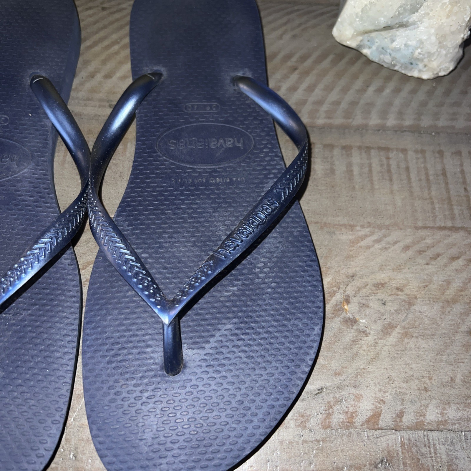 Havaianas Women’s Flip Flops Sandal Navy Blue USA 9/10W EUR 41/42 [used]