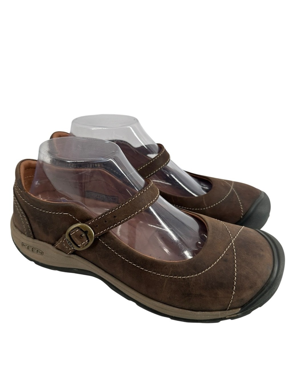 Keen Toyah Mary Jane Womens Brown Nubuck Leather Comfort Hiking sz 8.5