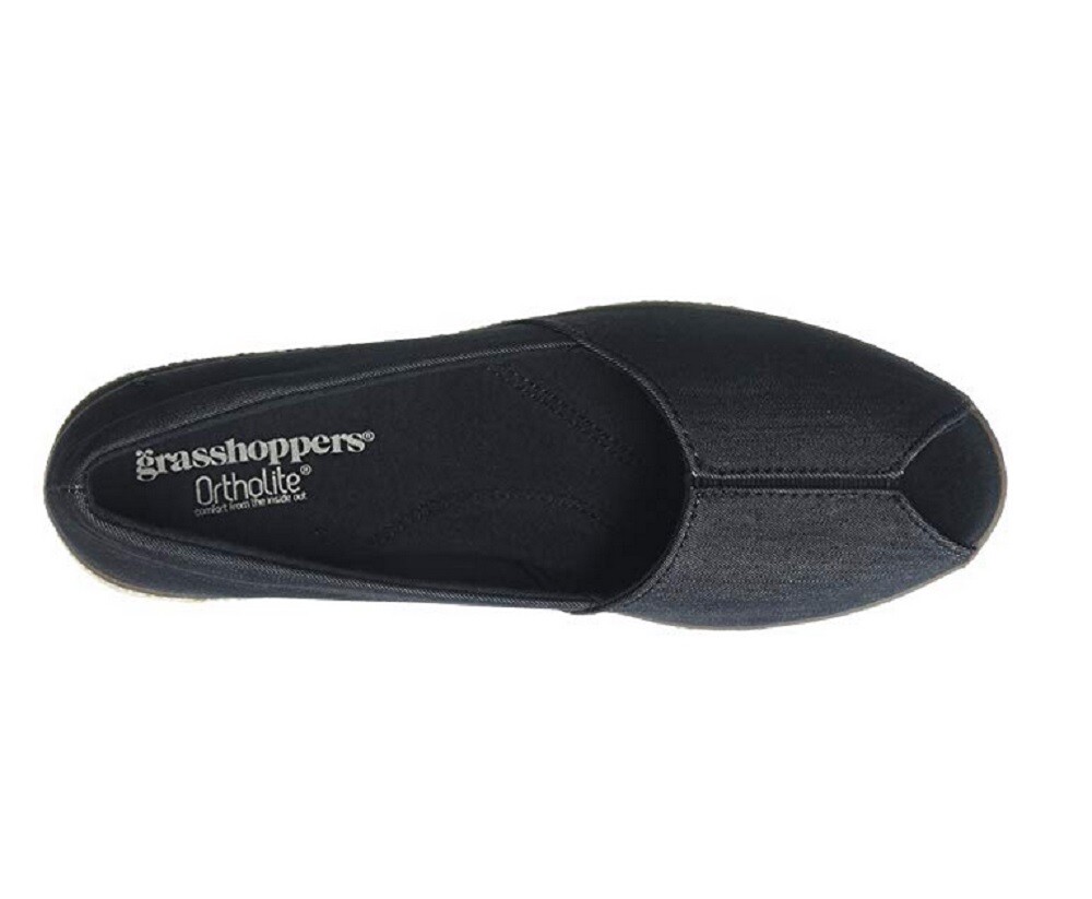 Grasshoppers Women’s Garnet PEEP Toe Sneaker Black, Size 9.5 Med