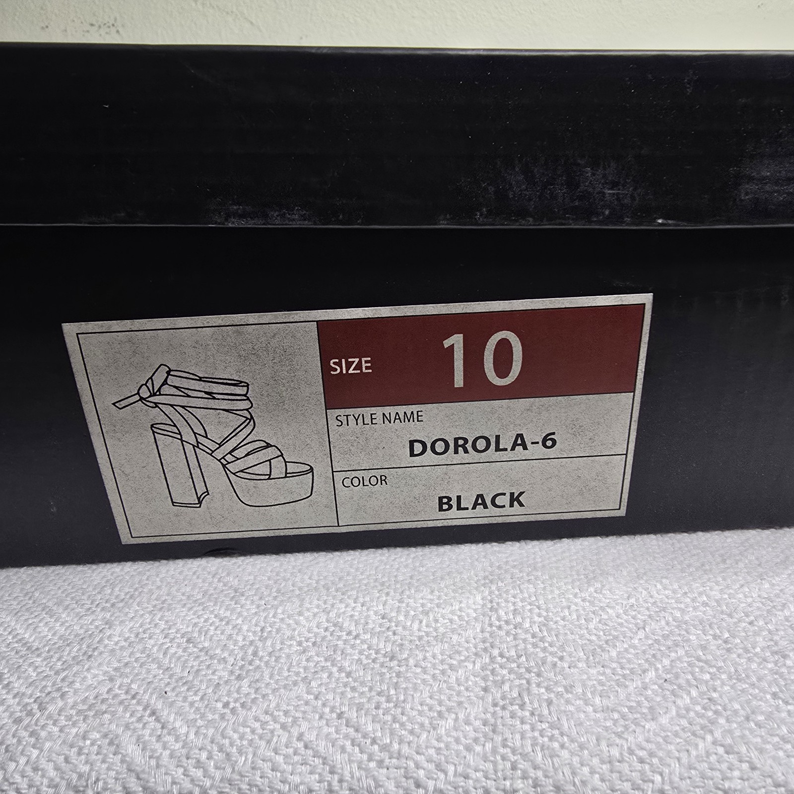 Black Platform Lace-Up Heels – Chunky Block Heel – Women’s Size 10