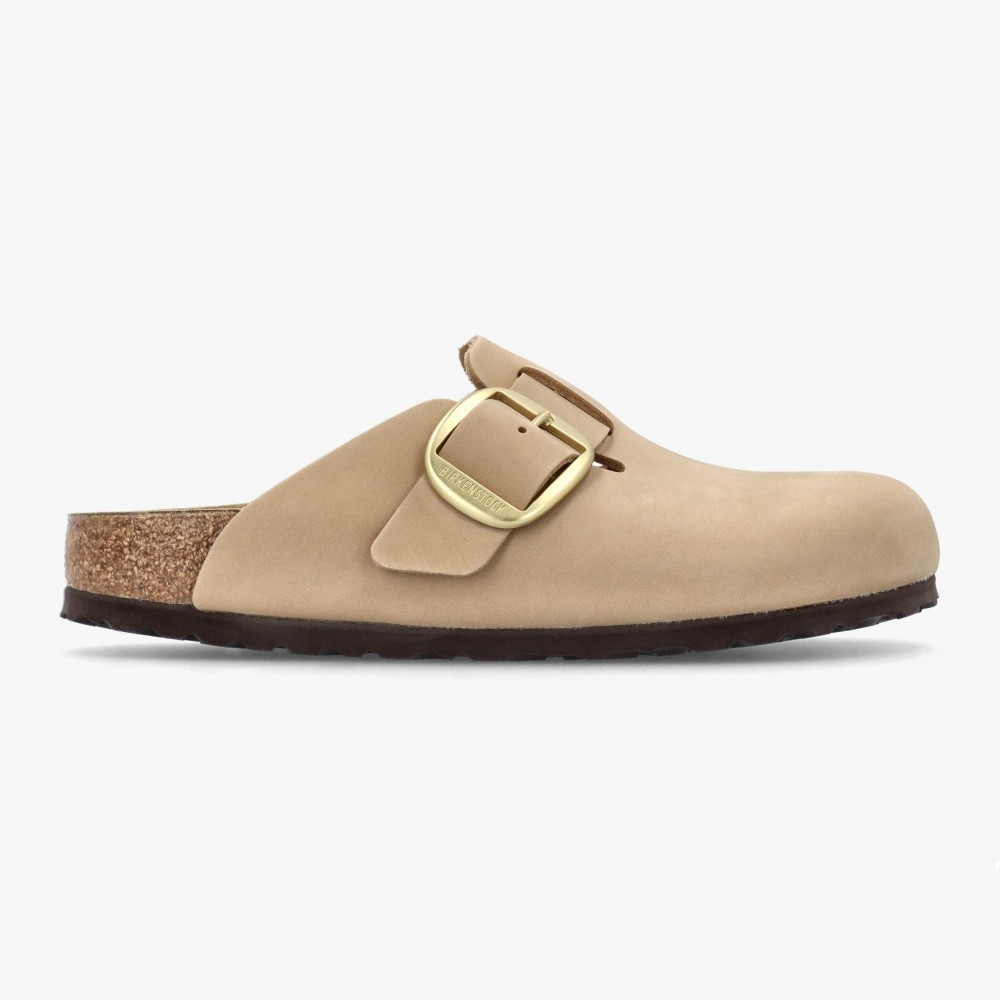 Birkenstock Boston Big Buckle Nubuck Leather Women’s Clogs Sandcastle EU37-41