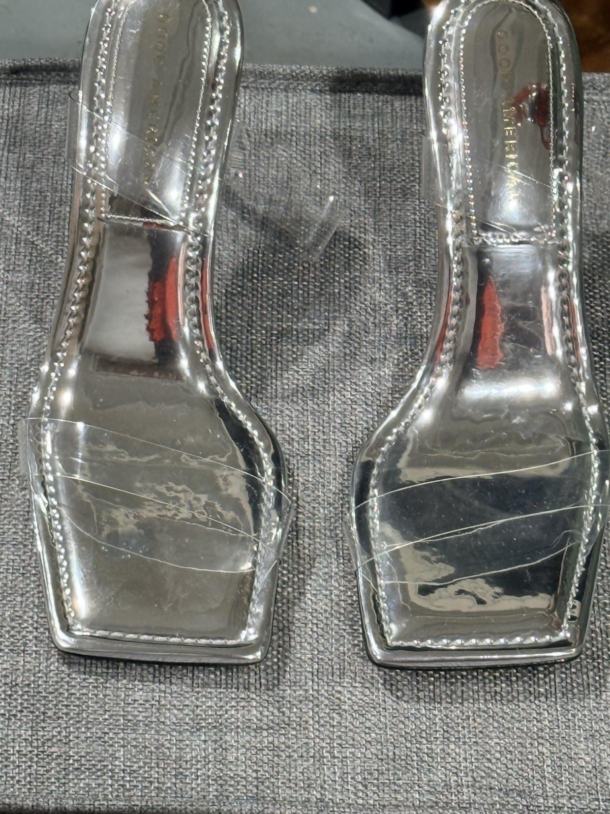 Glass Slipper Look GOOD AMERICAN RELLA WEDGE Womens Size 8.5