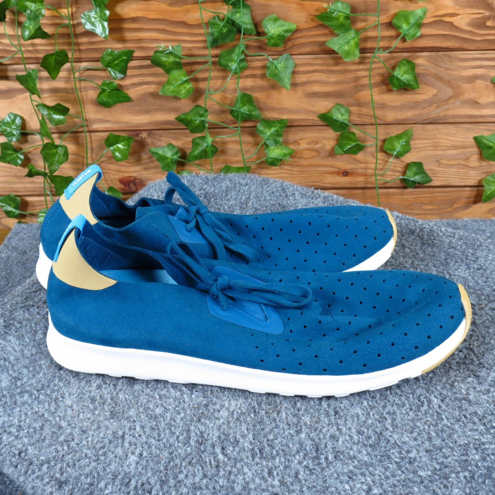 Native Apollo Moc Women Casual Shoe Size 11 Daily Wear Blue Fabric Sneaker