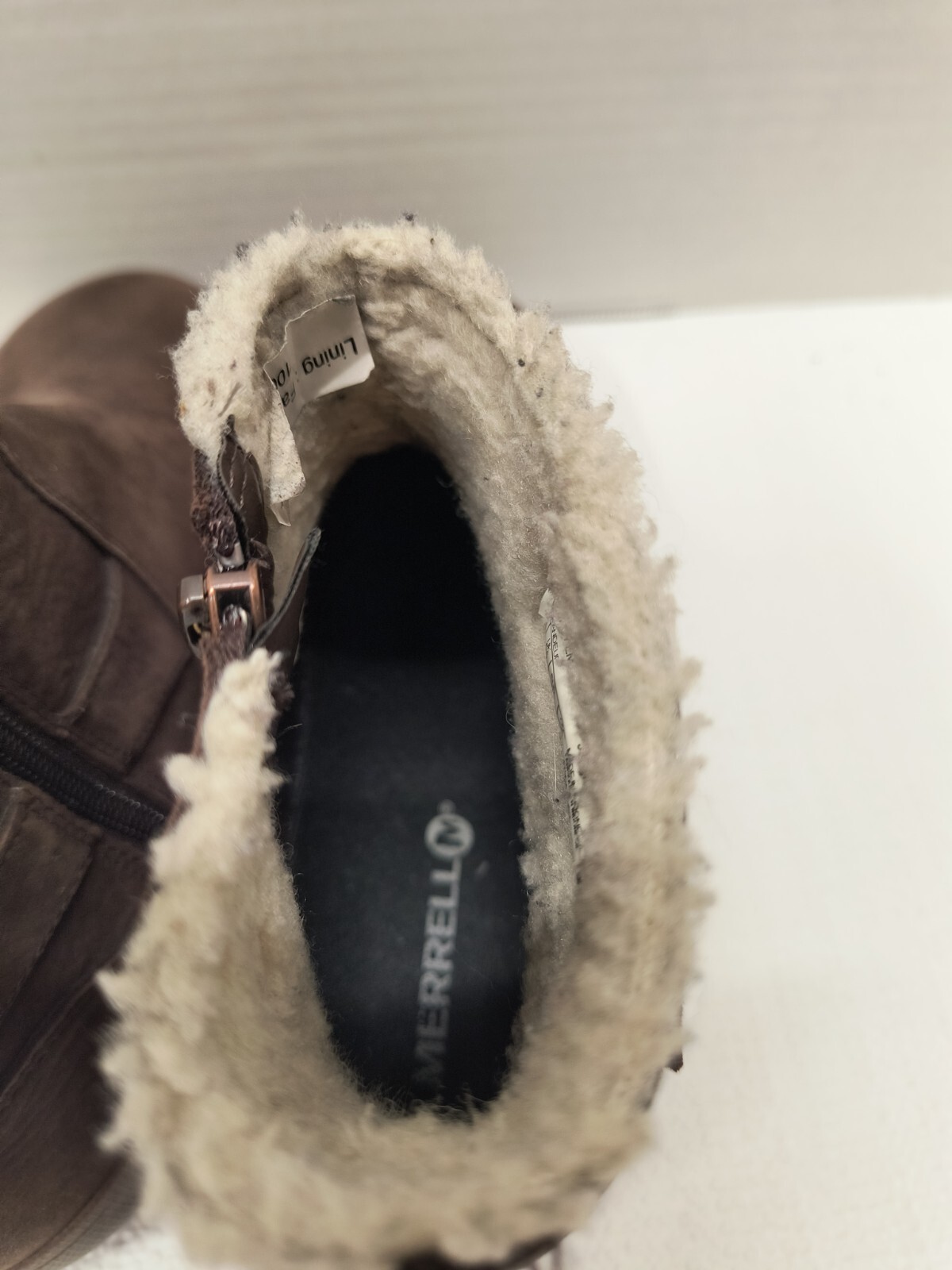 Merrell Women’s Leather Encore MId Boot Size 8 Espresso Color made in Indonesia