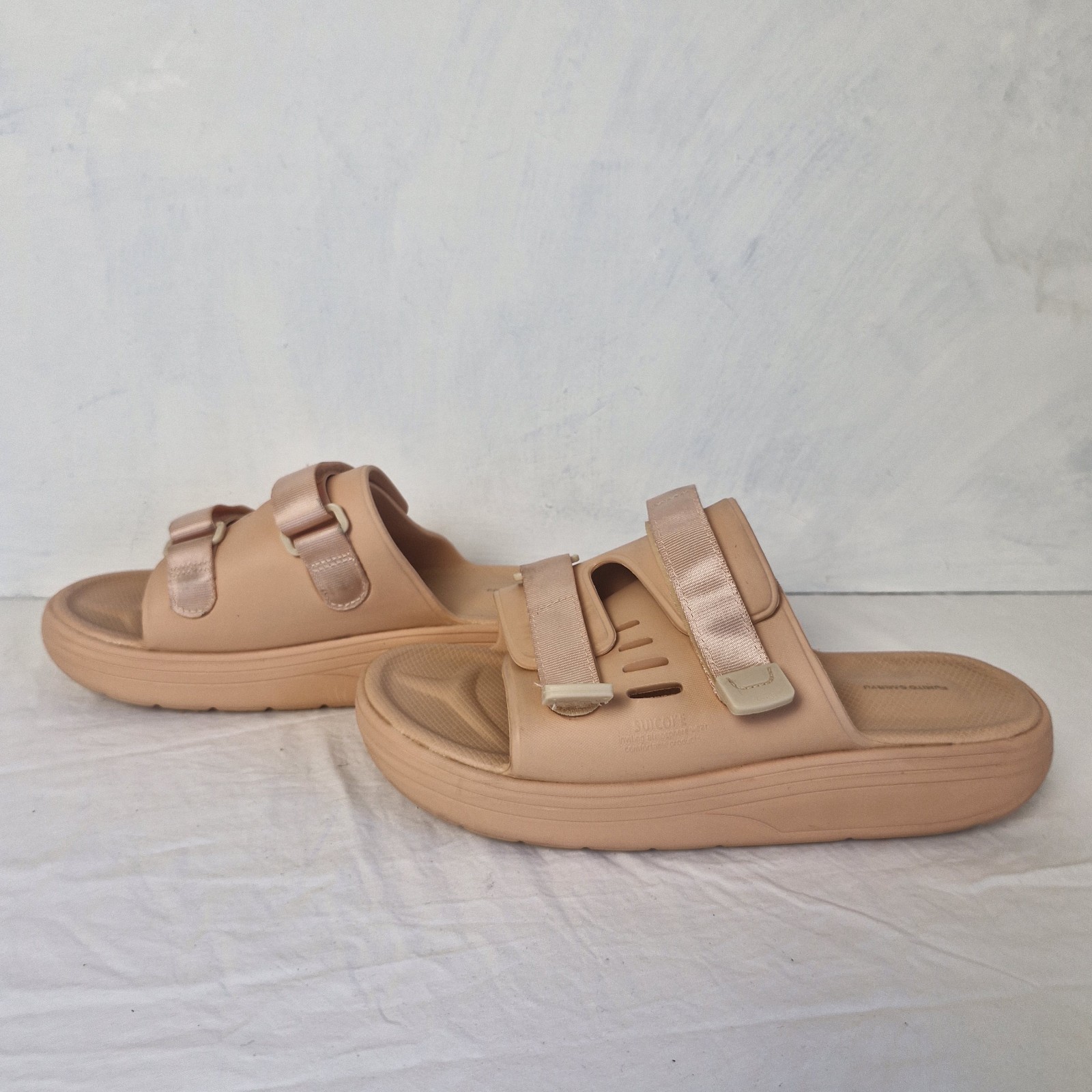 SUICOKE Unisex Platform Sandals Peach Comfort Slides Japan EU41 Super Cool