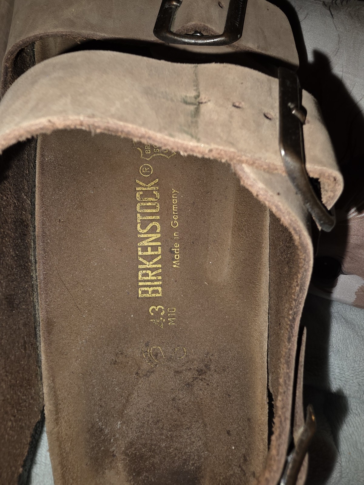 Birkenstock Arizona Mocha Birkibuc Leather Sandals Narrow/Wide Size 43 MENS 10