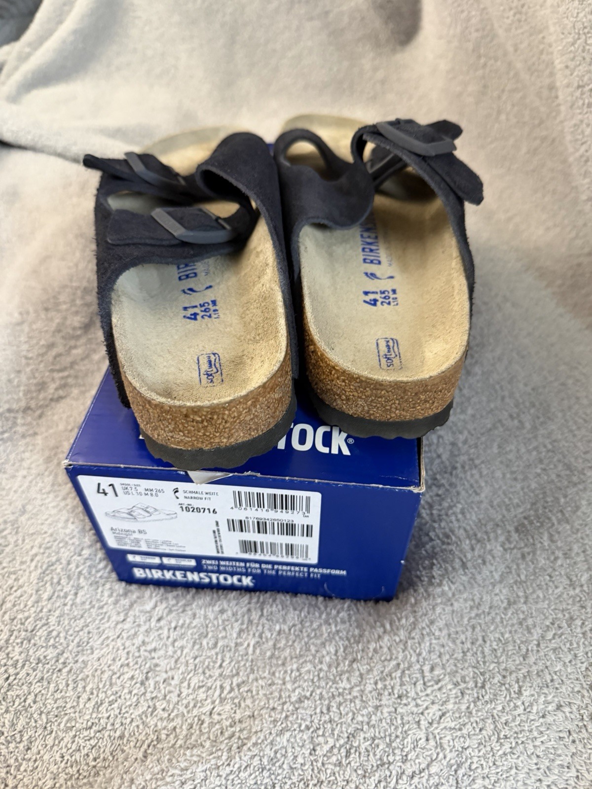 Birkenstock | Arizona | suede Soft Footbed | Navy | Size EU 41 / W 10 / M 8