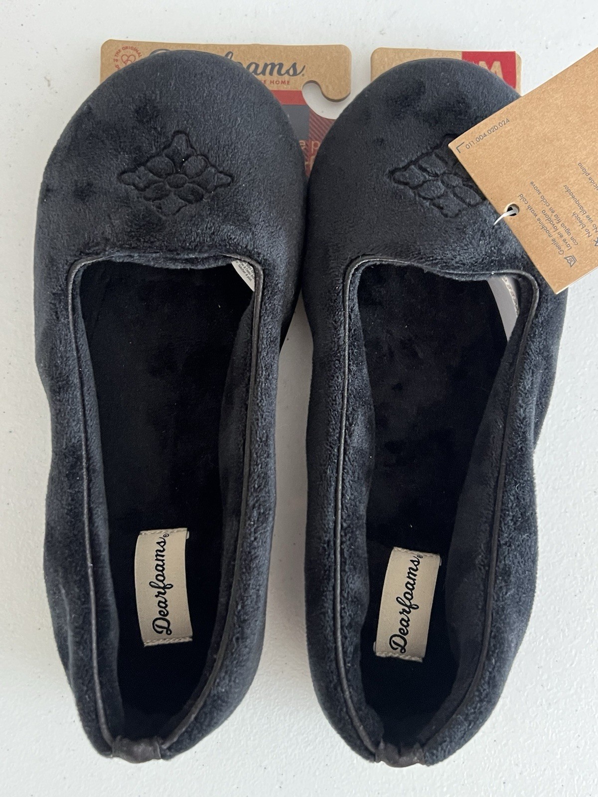 Dearfoams Womens Rebecca Microfiber Velour Closed Back House Slipper Memory Foam