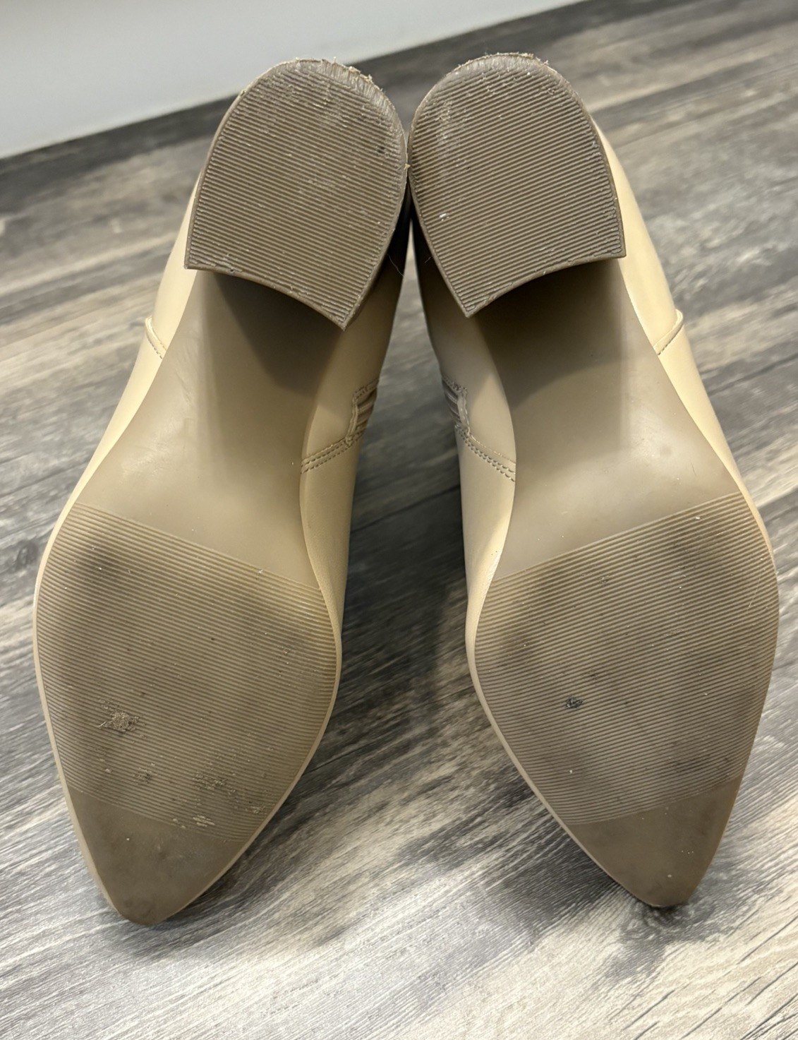 SUGAR Women’s Beige Block Heel Booties – Size 8.5
