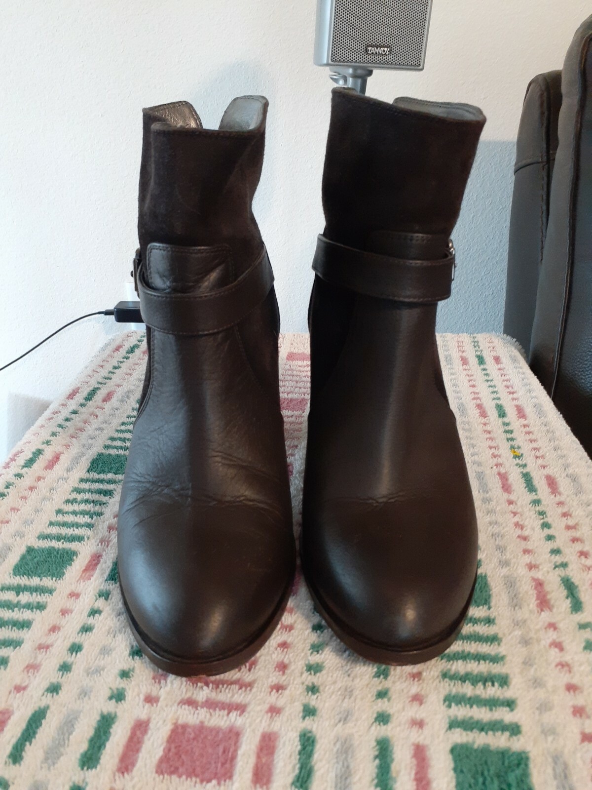 WOMEN’ NAVYBOOT MADE IN ITALY ANKLE BOOTS LEATHER/SUEDE BROWN SIZE EU 39 7.5 US