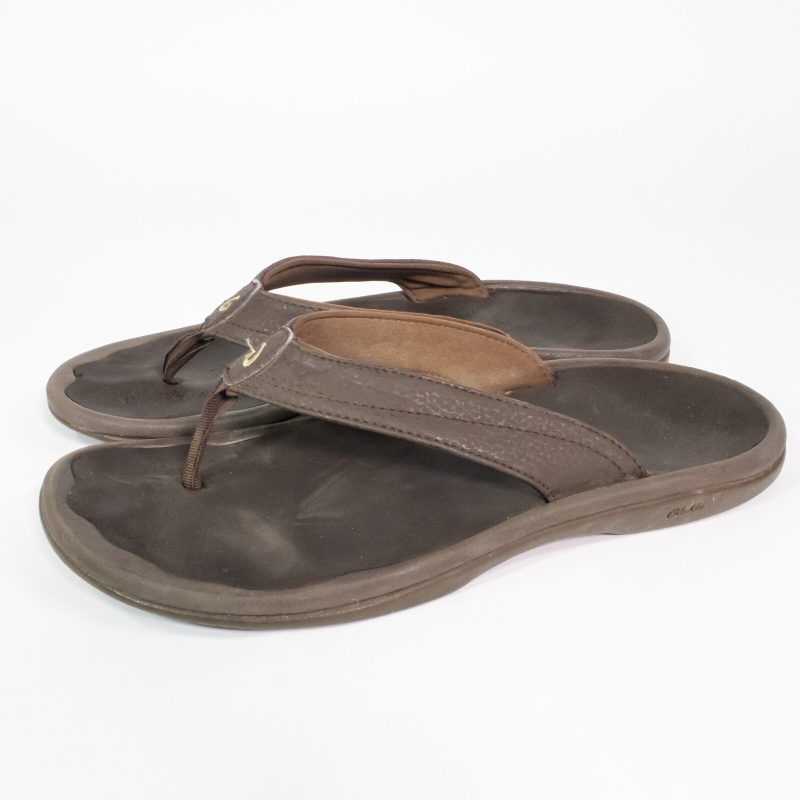 Olukai Ohana Dark Java Brown Comfort Thong Flip Flop Beach Pool Sandals Womens 7