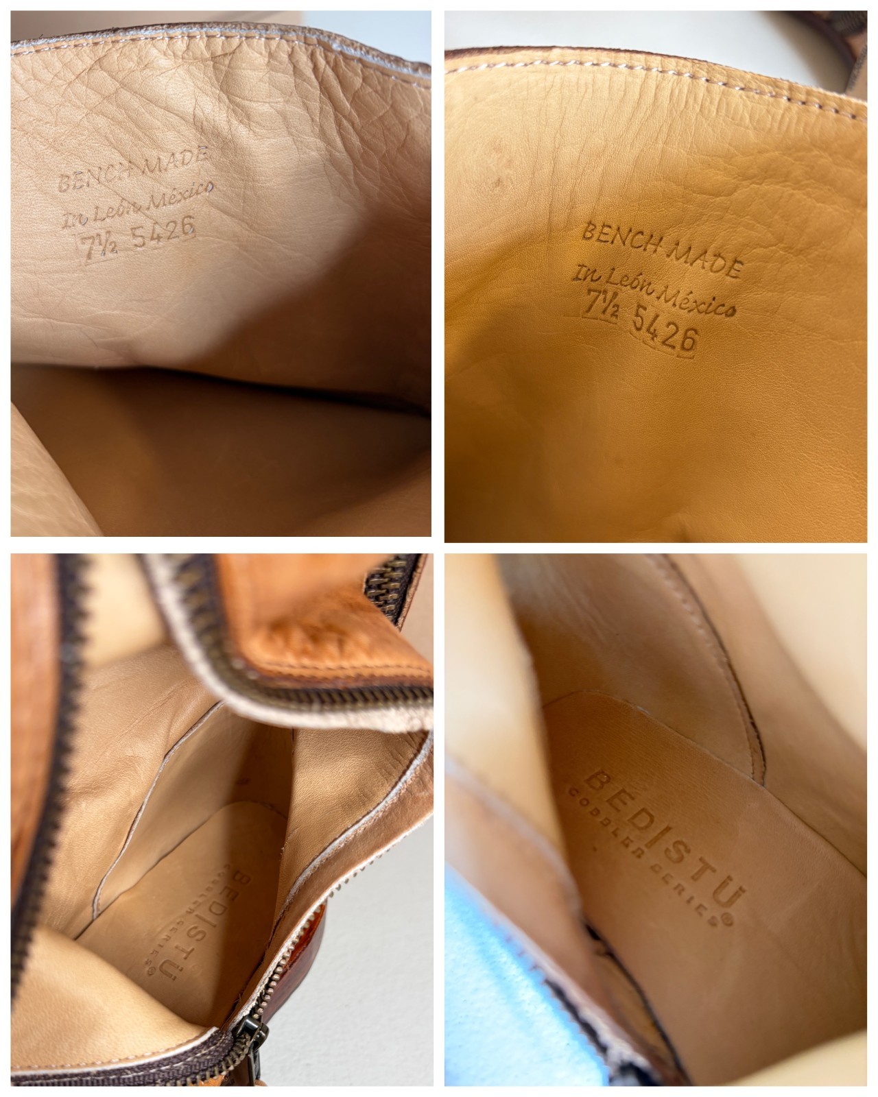 BED STU Tess Tan Distressed Leather Tall Riding Boots BedStu Size 7.5