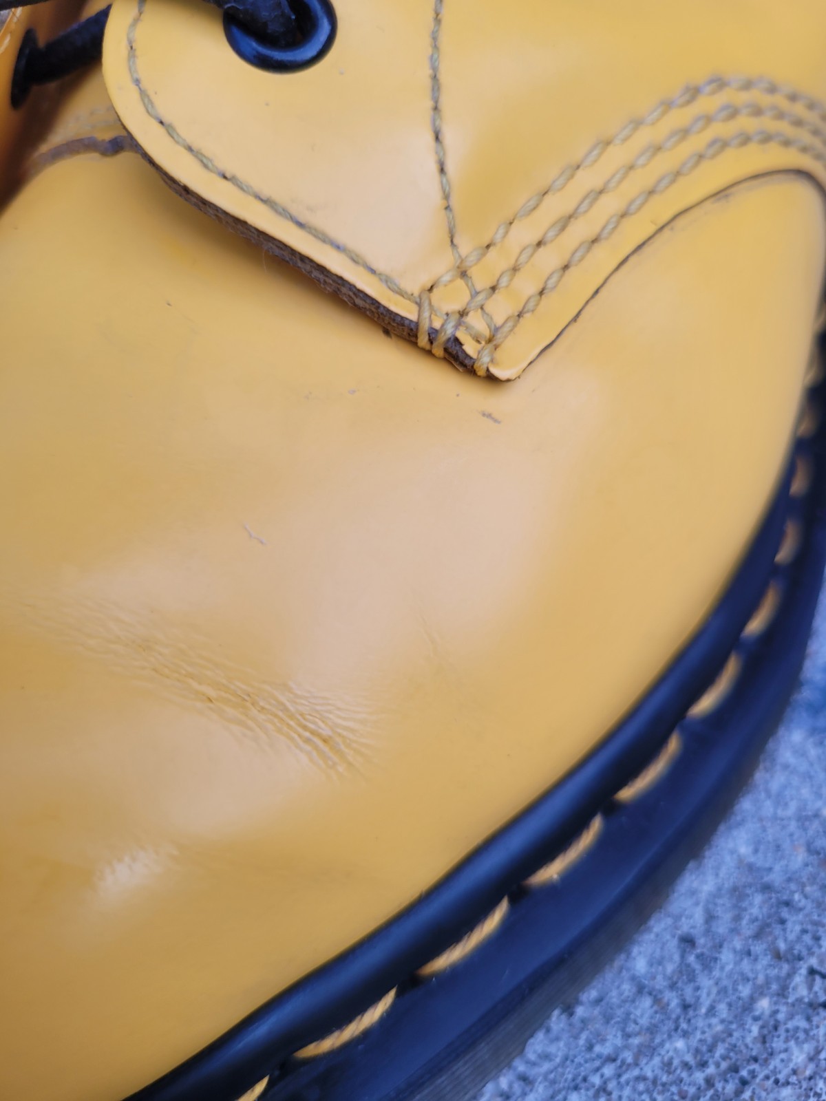 Yellow Dr. Martens 1460 Boots. U.S. Men’s 11. Women’s 12. U.K. 10. Docs.