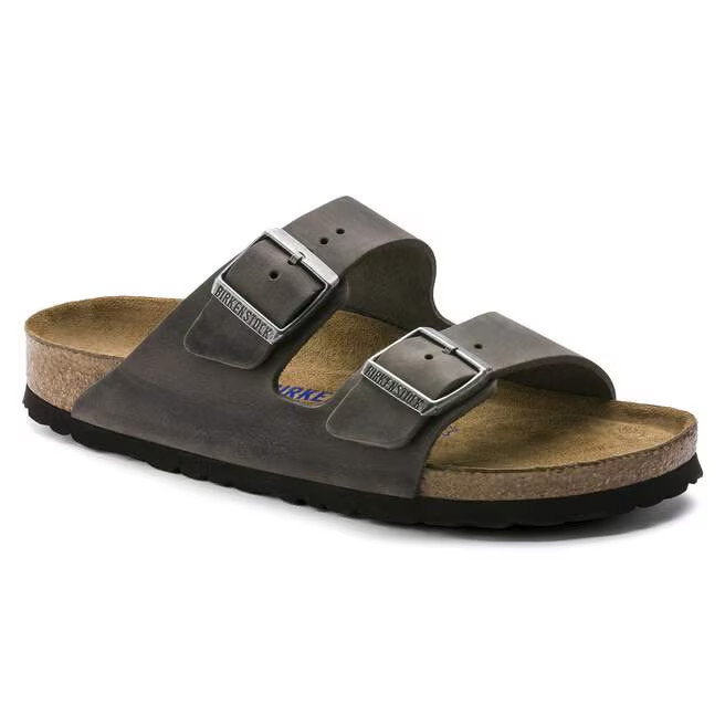 Birkenstock Arizona Iron Oiled Leather Soft Footbed Sandals Size EU 37-45 Unisex