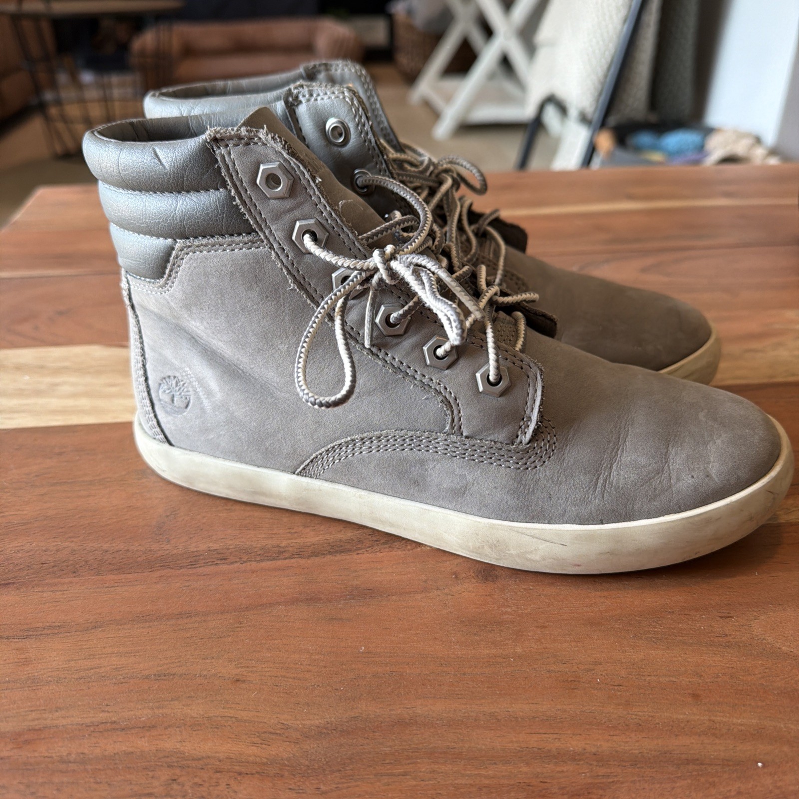 Timberland Dausette Gray Nubuck High Sneaker Boot Ortholite A1H26 Size 7 Women