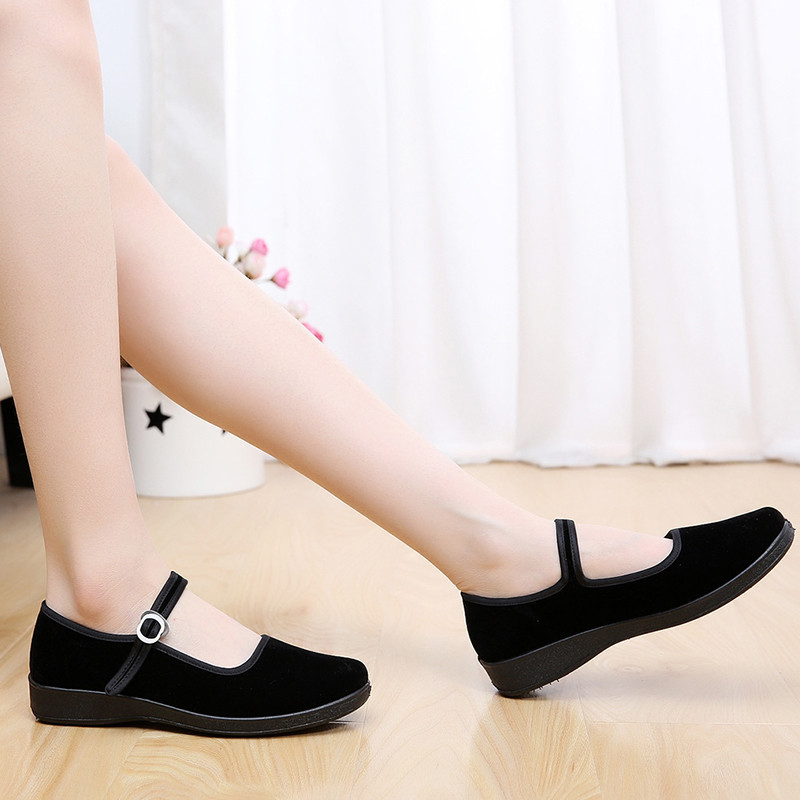 NEW Women’s Chinese Black Cotton Shoes Ballerina Ballet Flats Shoes Breathable