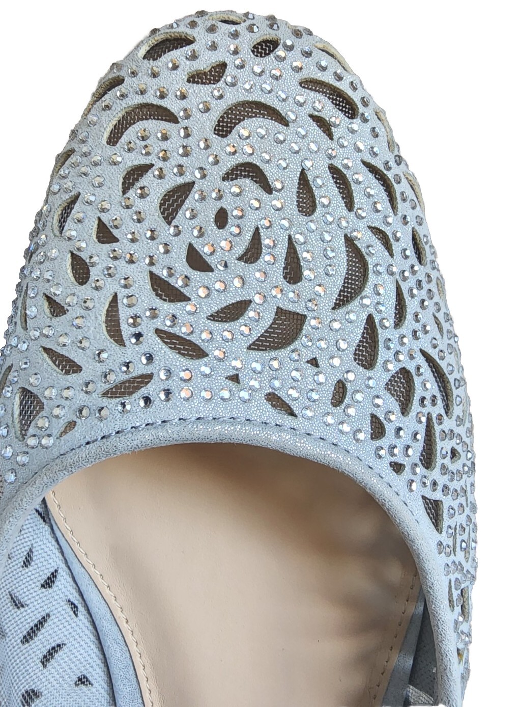 Balletcore Silver Flats Laser-Cut By Alex Marie In Size 9M