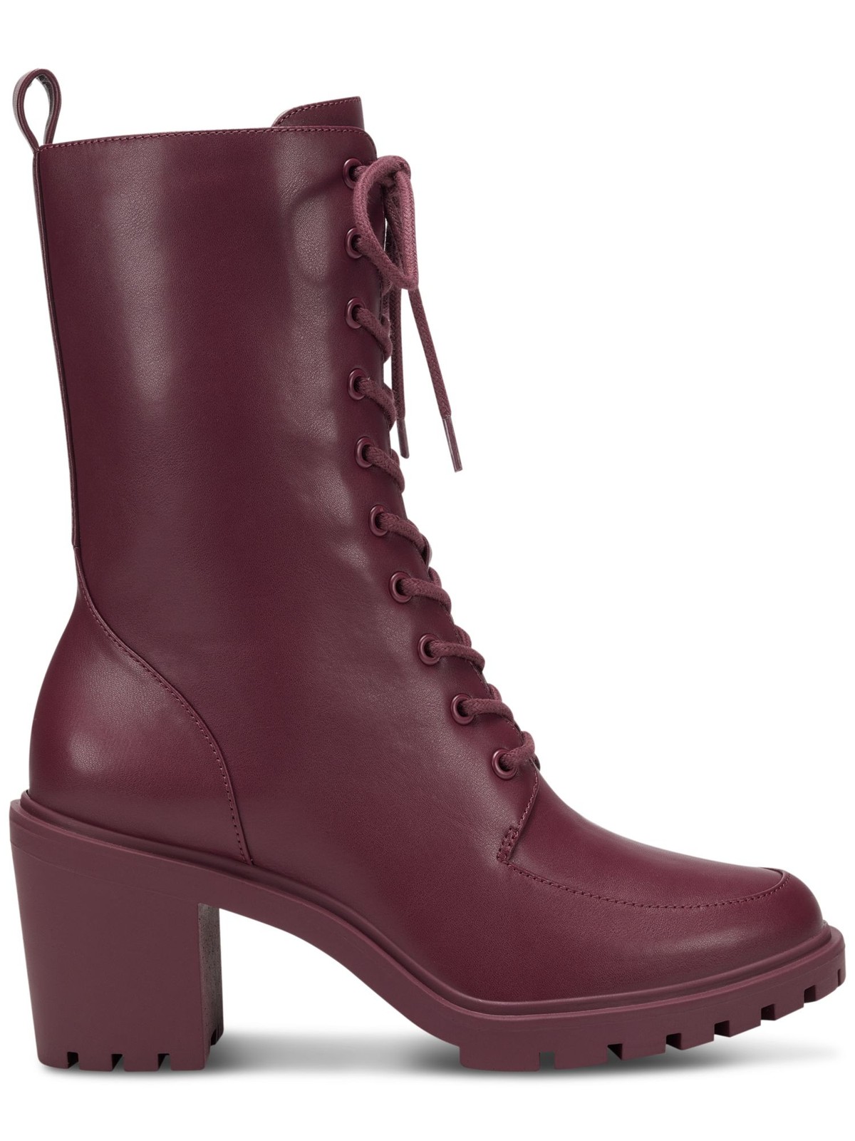 ALFANI Womens Burgundy Lace Up Pull Tab Blaire Round Toe Block Heel Booties 8 M