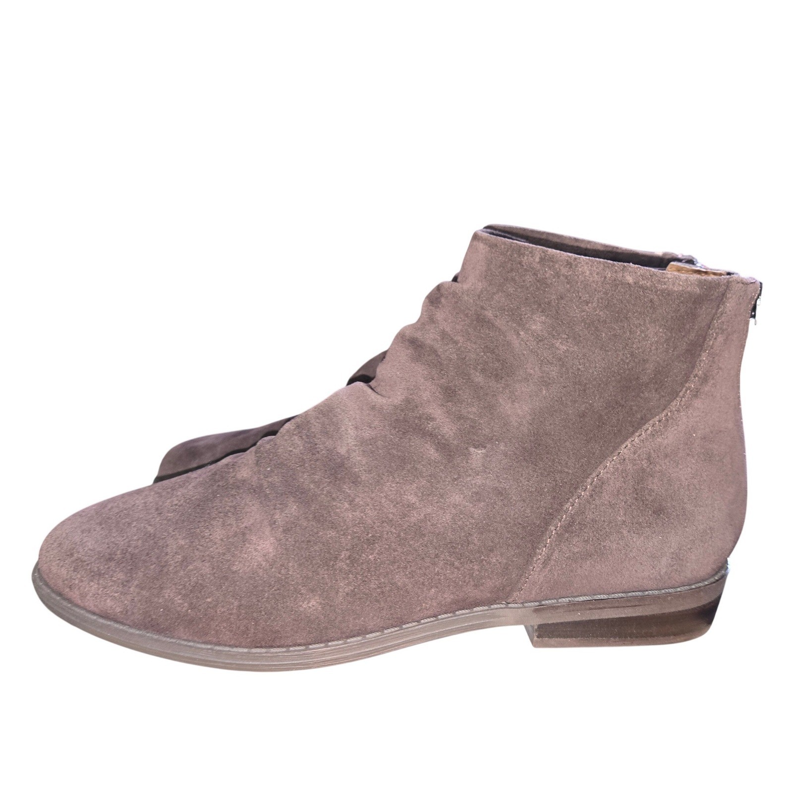 Gentle Souls Kenneth Cole Emma Zip Bootie Chocolate Brown Suede Ankle Boots 7.5