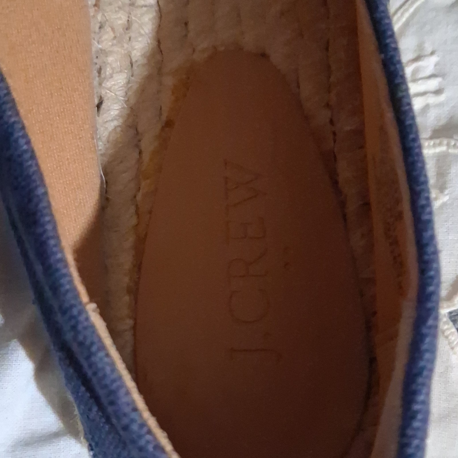 J. Crew Blue Pink Canvas Slip On Espadrilles Jute Sole Shoes Women’s Size 8.5