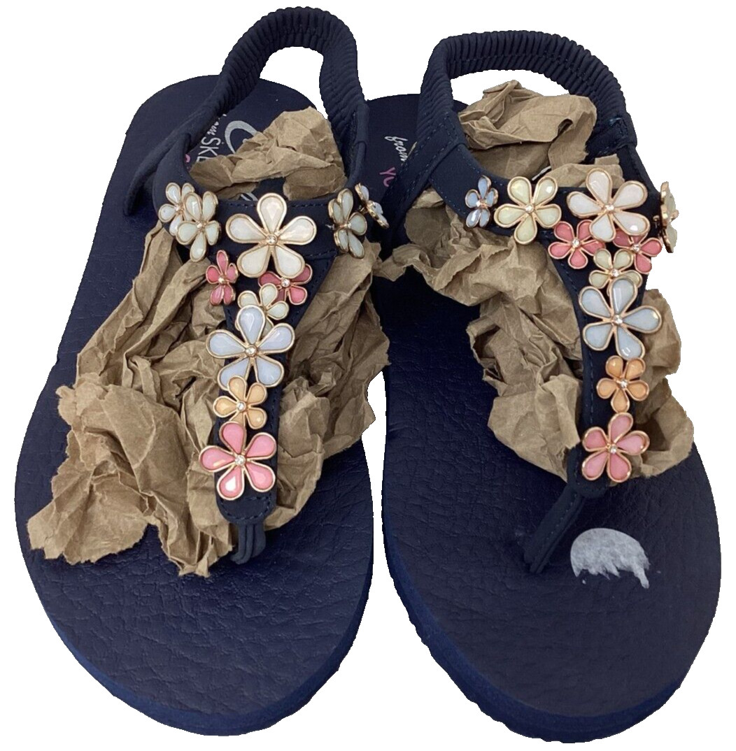 Skechers Women’s Meditation Happy Daisies Flip Flops Navy/Multi Size:9 181S