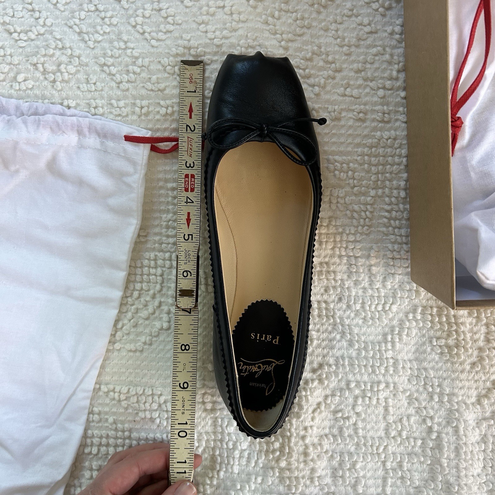 Christian Louboutin Mamadrague Ballet Flats Black Napa Leather 37.5