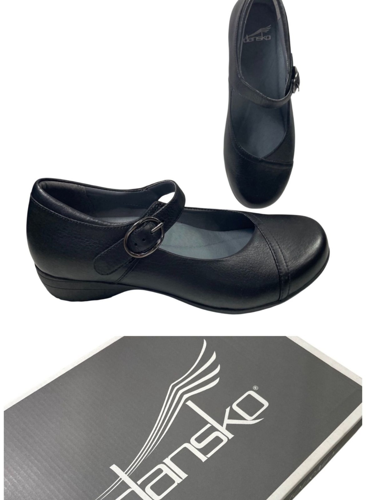 Dansko Fawna Milled Nappa Mary Jane Shoes 40 Black Everyday Office Workwear