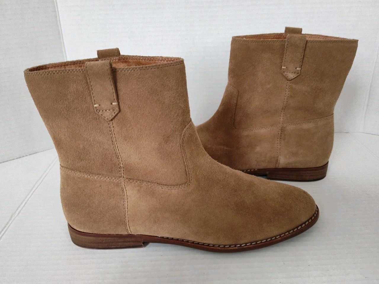Madewell Boots Tan Suede Women’s Size 8 Leah Style Pull On Bootie AA238