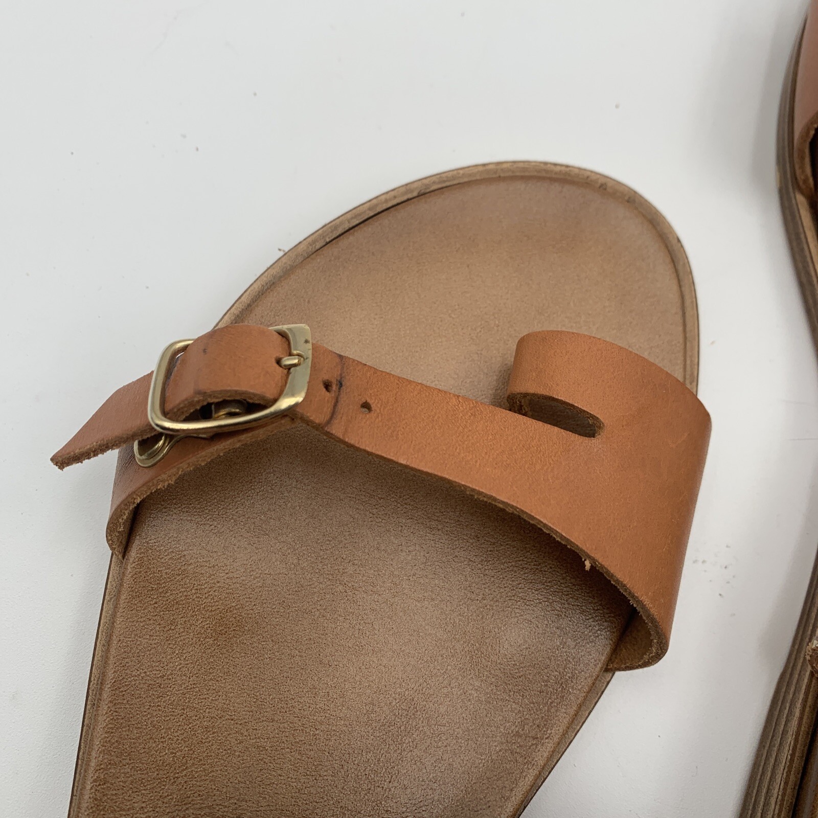 Mariella Womens Sandals Sz 9 Leather With Buckles And Flower Design