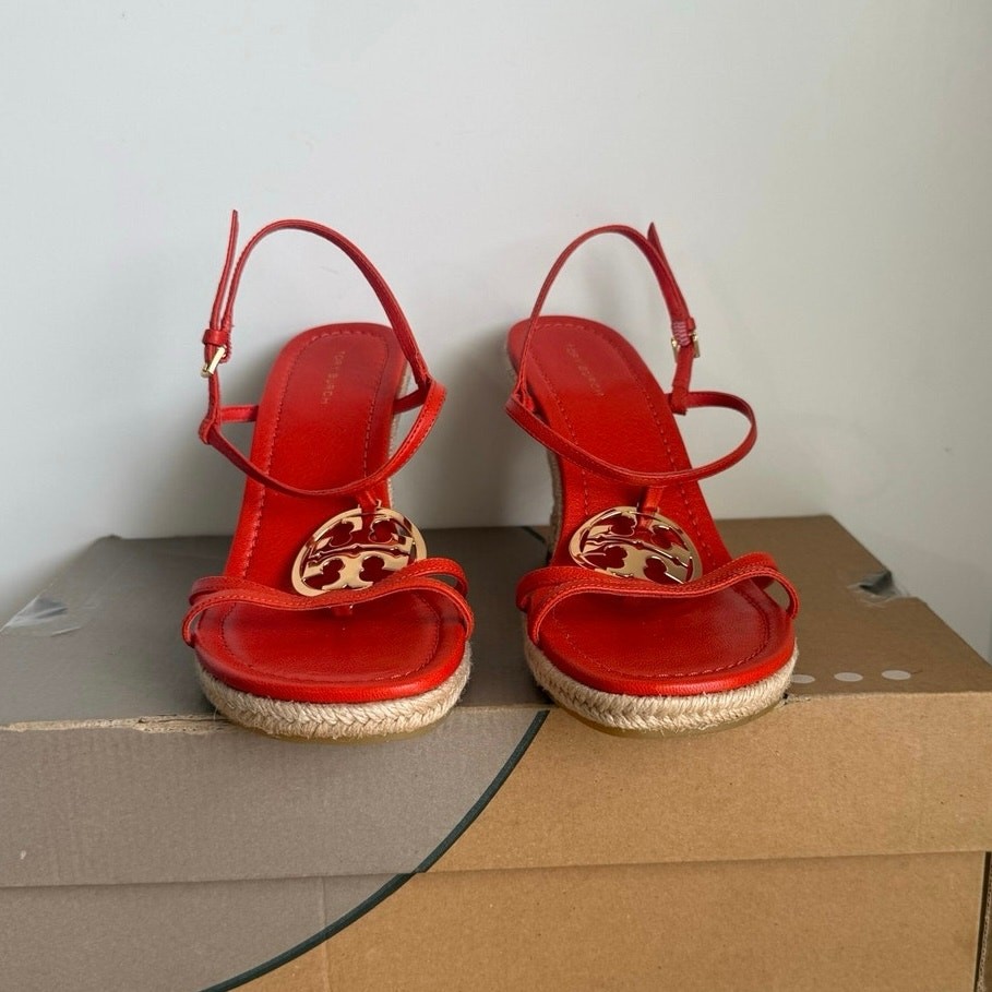 Tory Burch Capri Miller ‘Desert Flower Orange’ Women Wedge Heel- SZ 7.5