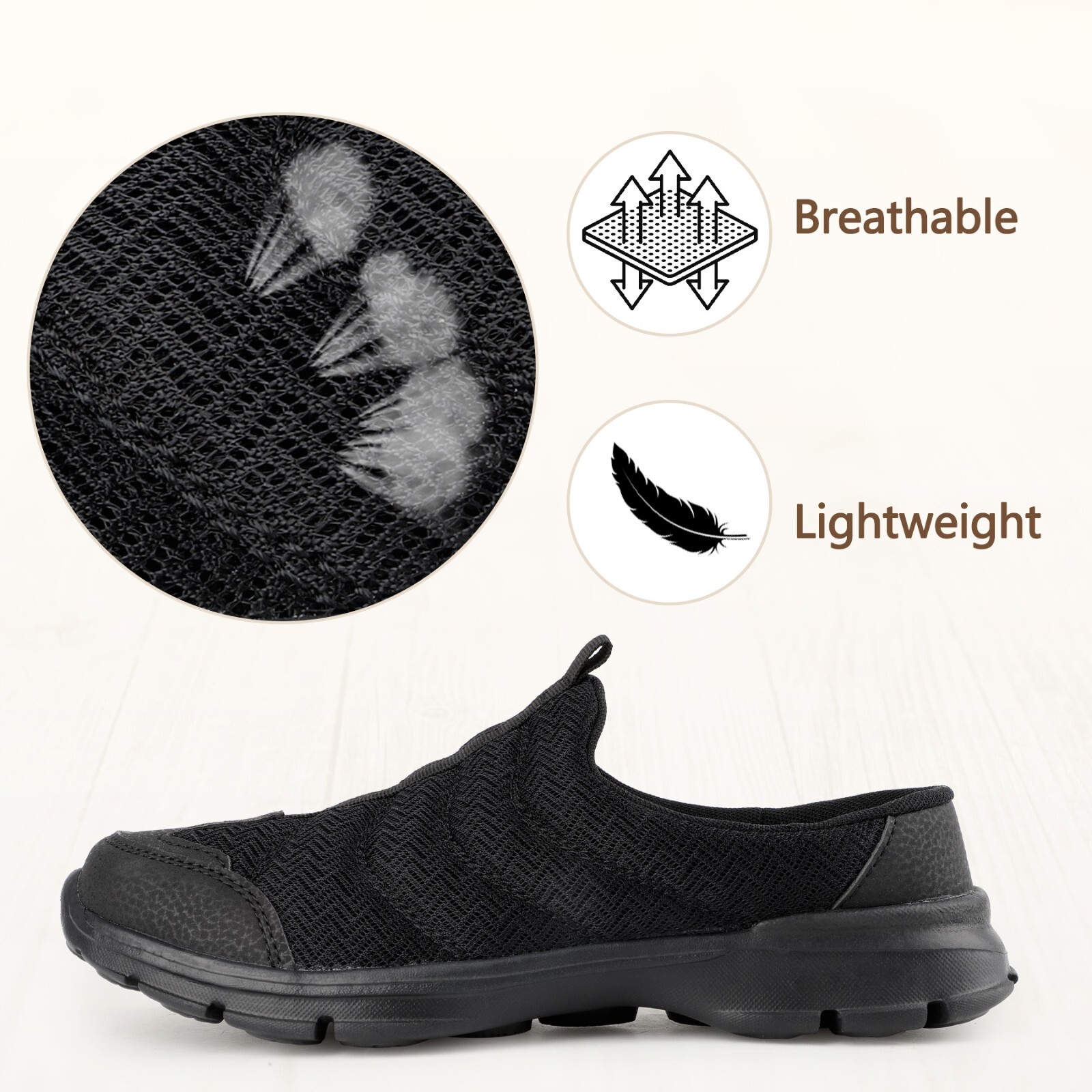 Men Women Slip On Mule Shoes Comfortable Closed-Toe Clogs Walking Sneaker Shoes