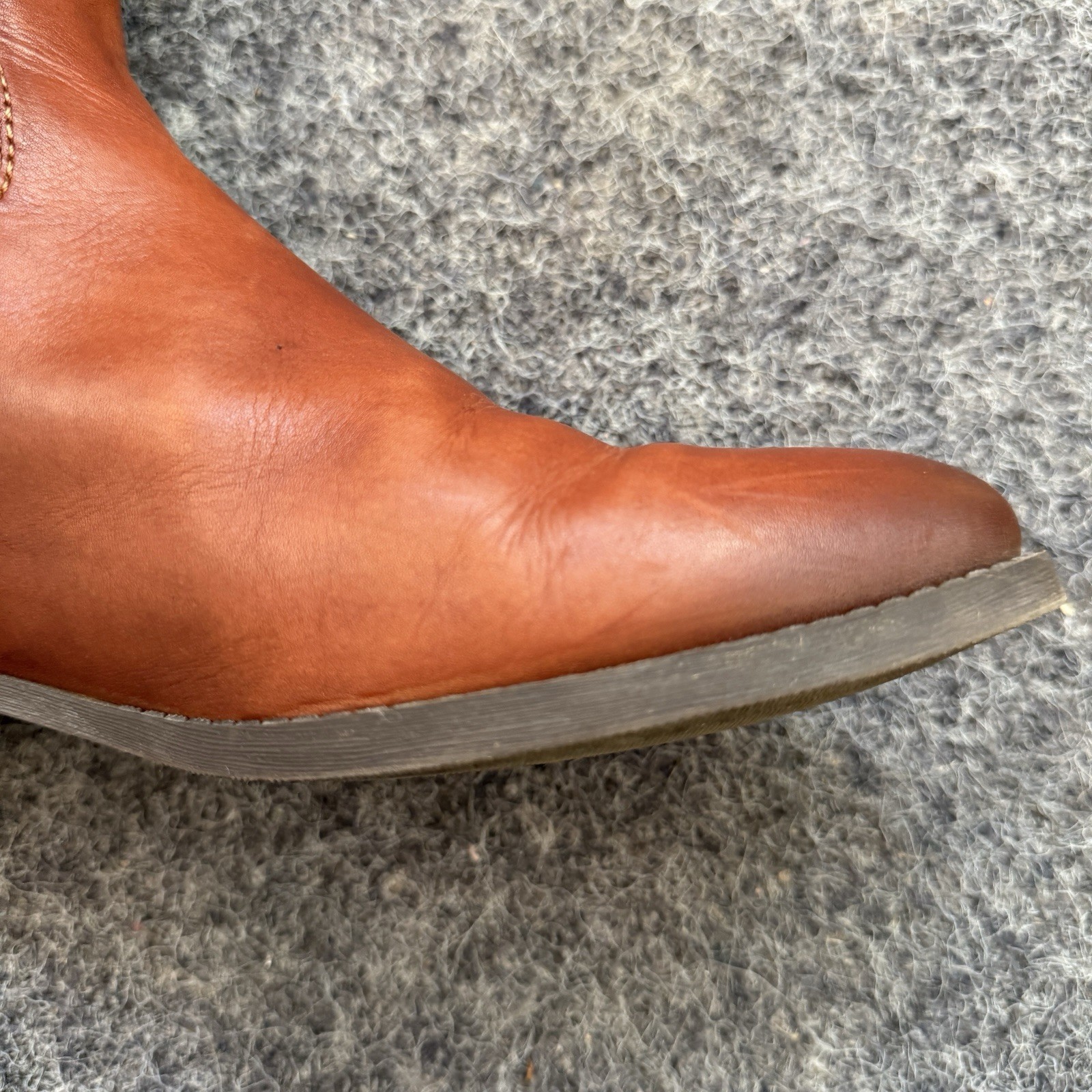 I.N.C. International Concepts Fawne Leather Tall Riding Boots Cognac Brown Sz 11