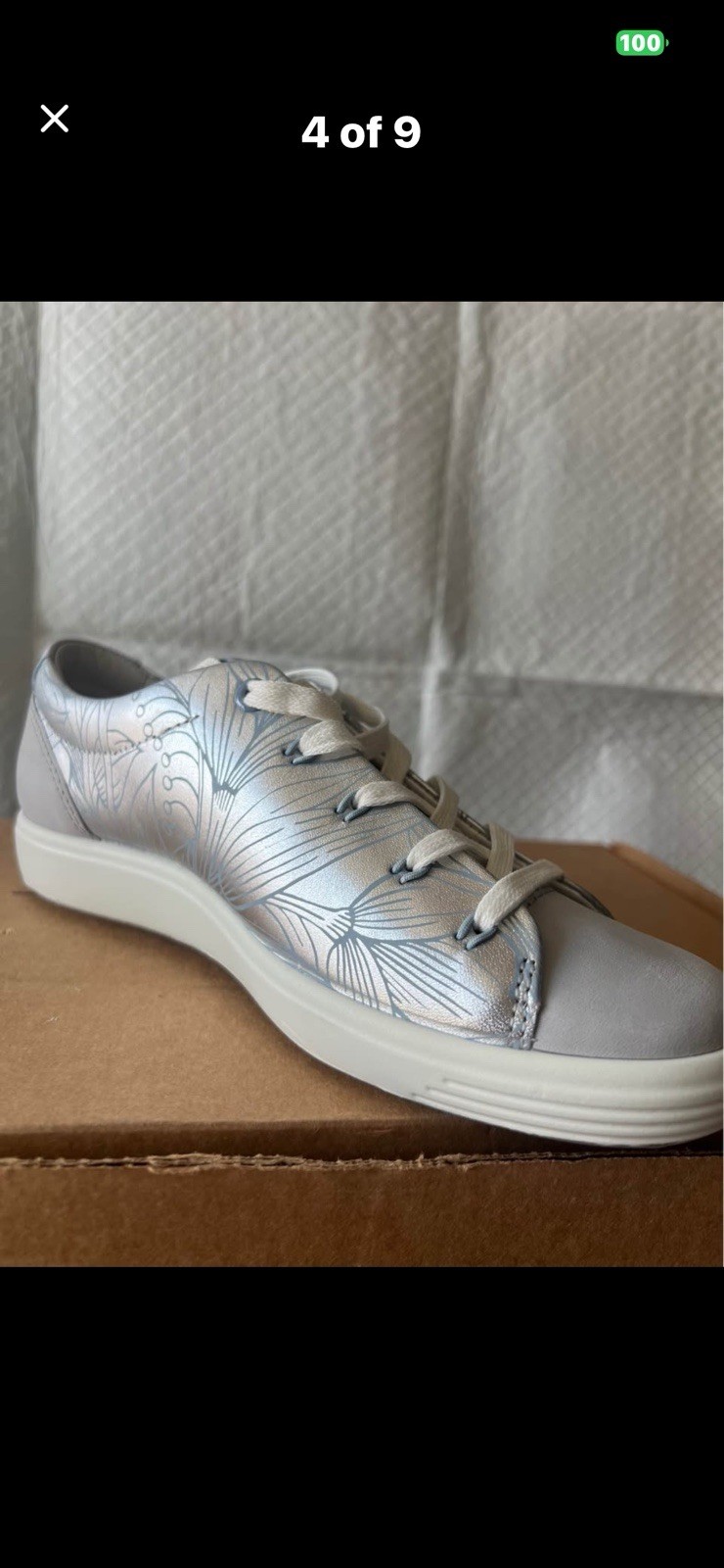 ECCO Women’s Soft 7 Floral Sneakers Size 4-4.5 New Without Box In Wrap