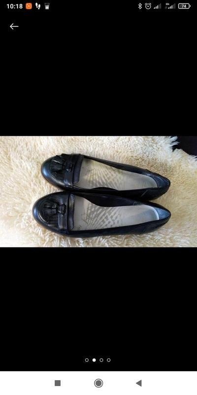 women clarks loafers black leather 41 #7BB9