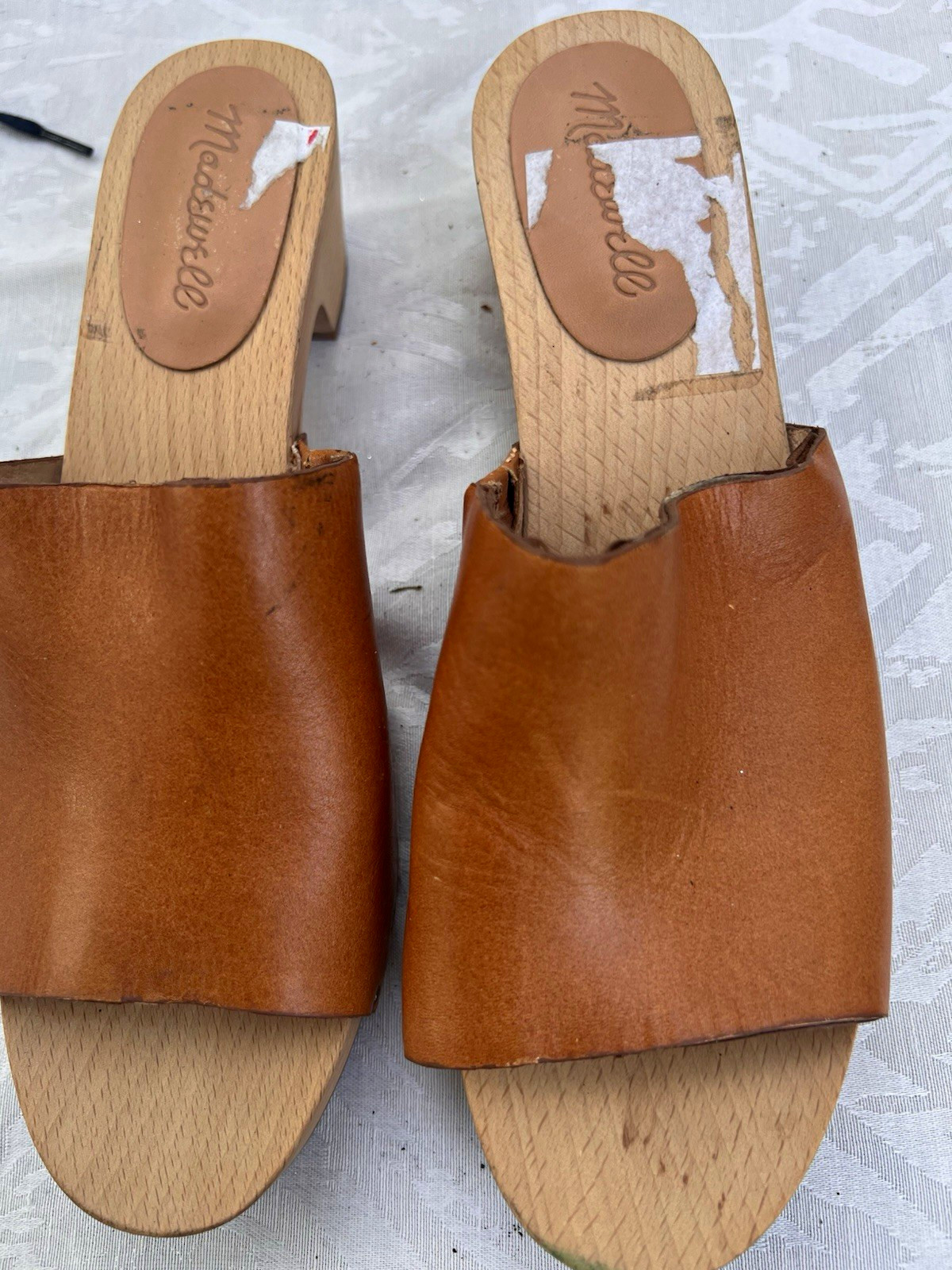 Madewell Women’s Brown Leather Slide Sandals Slip-On Solid US 7.5