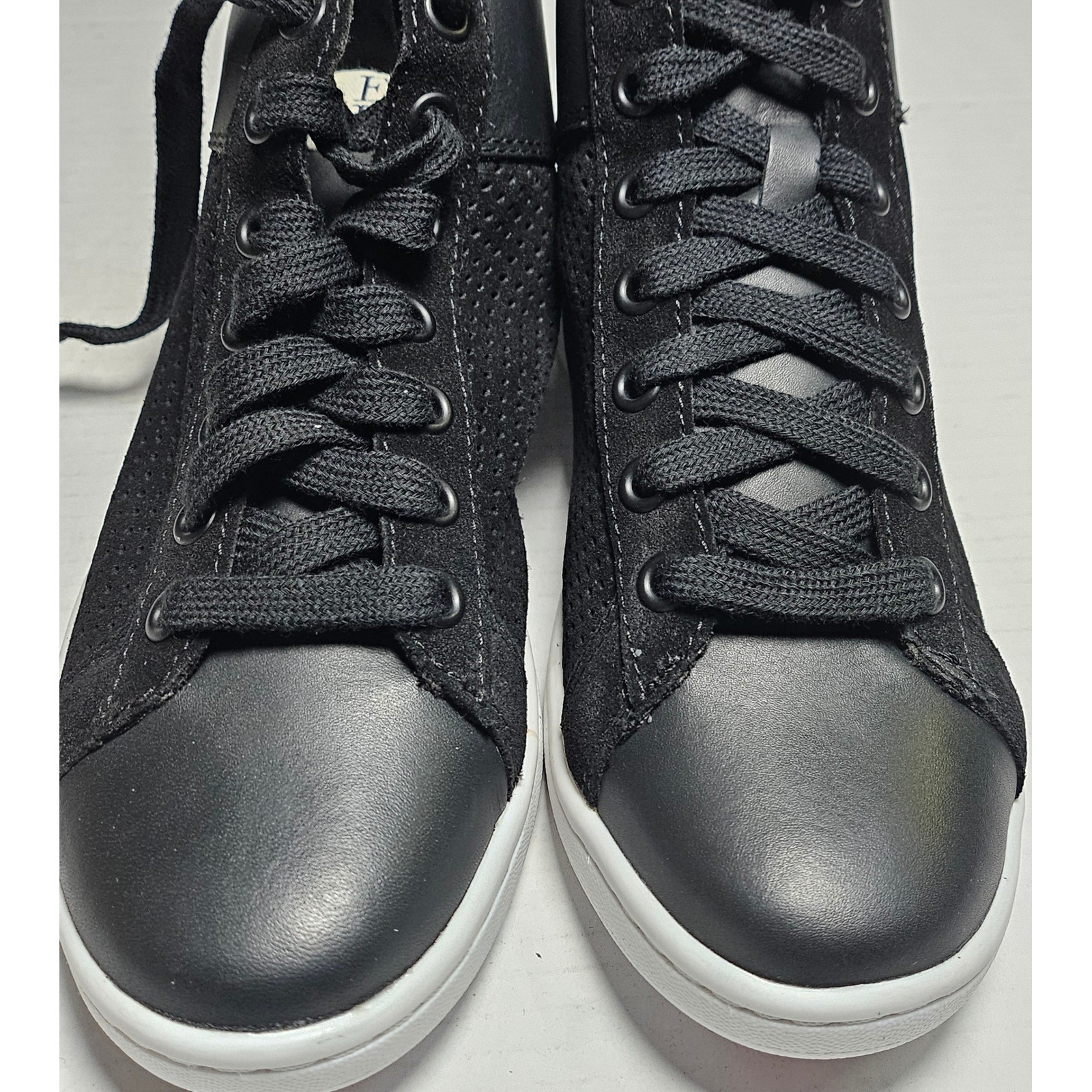 ED Ellen DeGeneres Camarilo 02 Black Leather Suede Mid Top Sneakers US 6M- EU 36