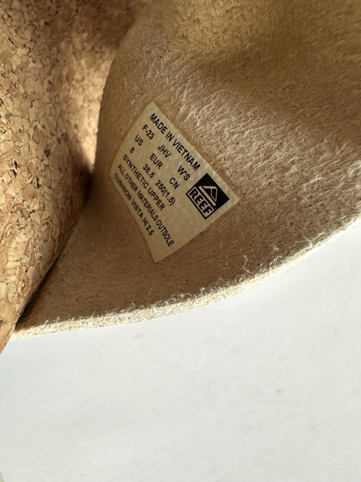 Reef Cushion Vista Higher Platform Sandal Vintage Tan/Cream/Cork Comfort New Sz8