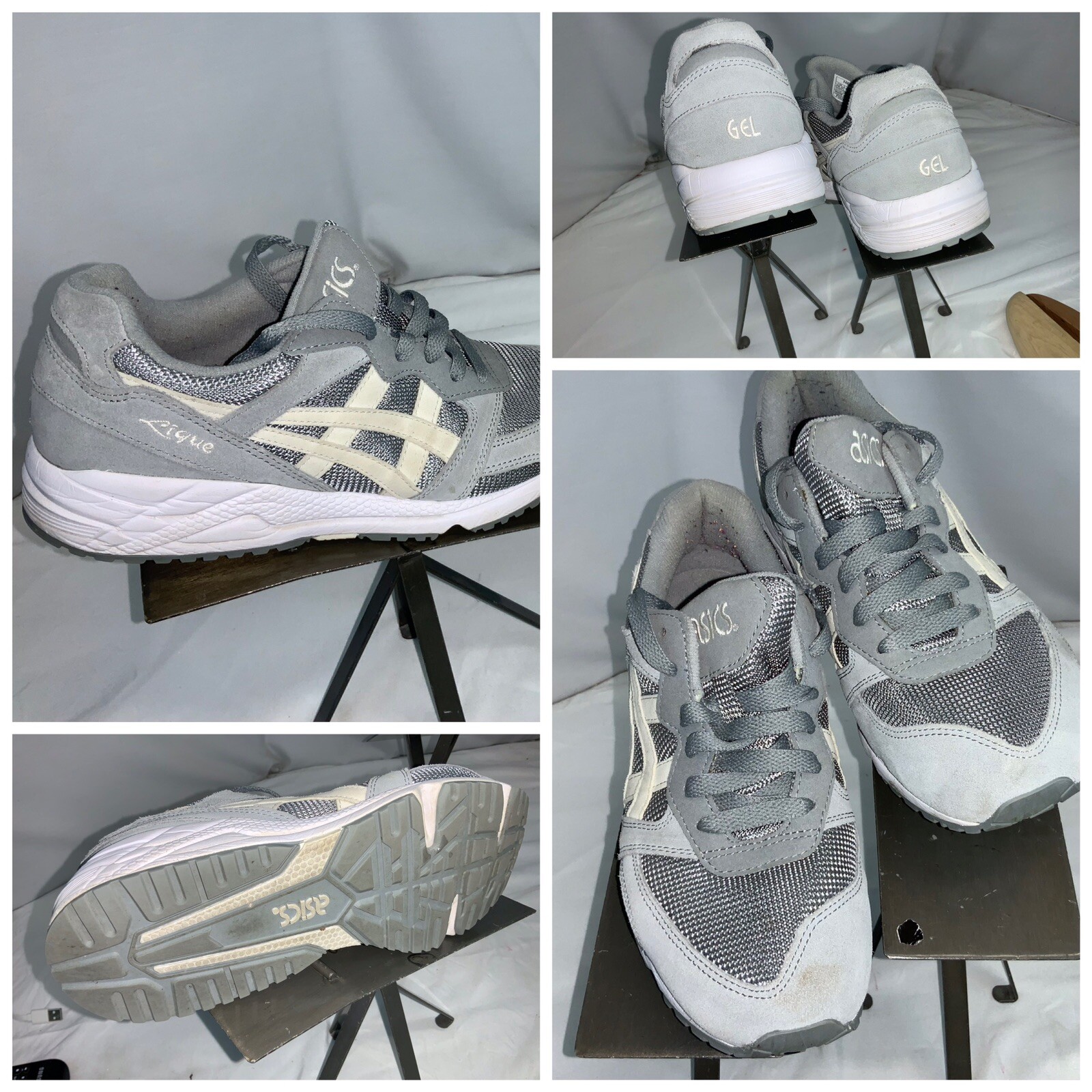 Asics Gel Lique Sz 8 Women Gray Leather Synthetic Running Shoes YGI G0S-230