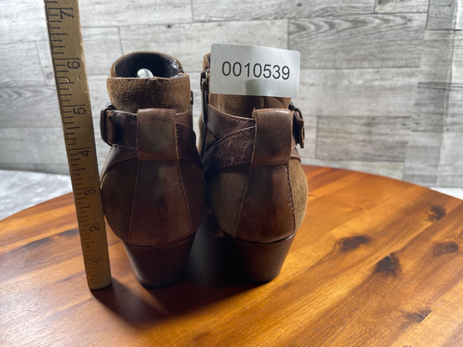 Aquatalia Farin Boots Women 9.5M Shoes Brown Suede Strap Waterproof Ankle Bootie